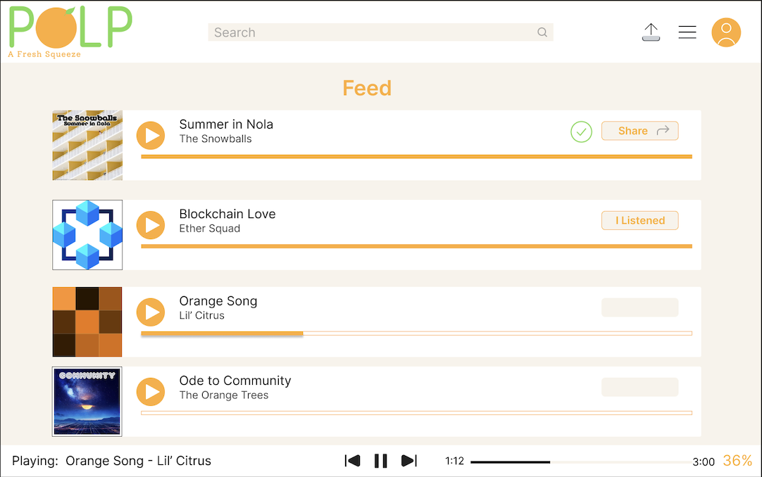 POLP feed user interface